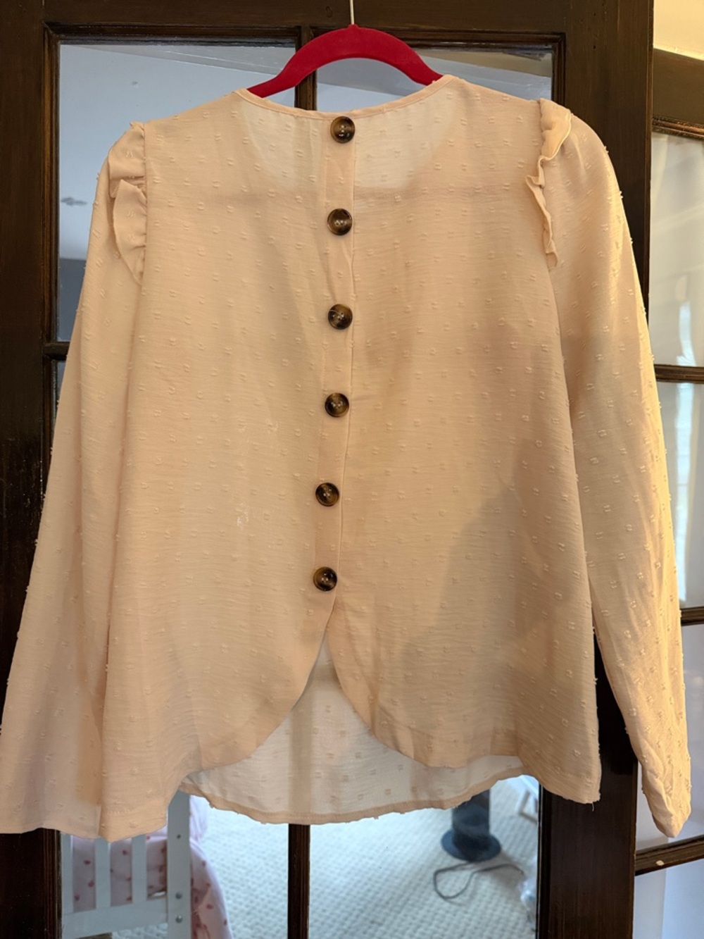 Light Pink Ruffle Shoulder Blouse - Picture 2 of 2